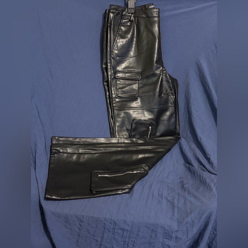 Brand New Fashion Nova Black Faux Leather Pants